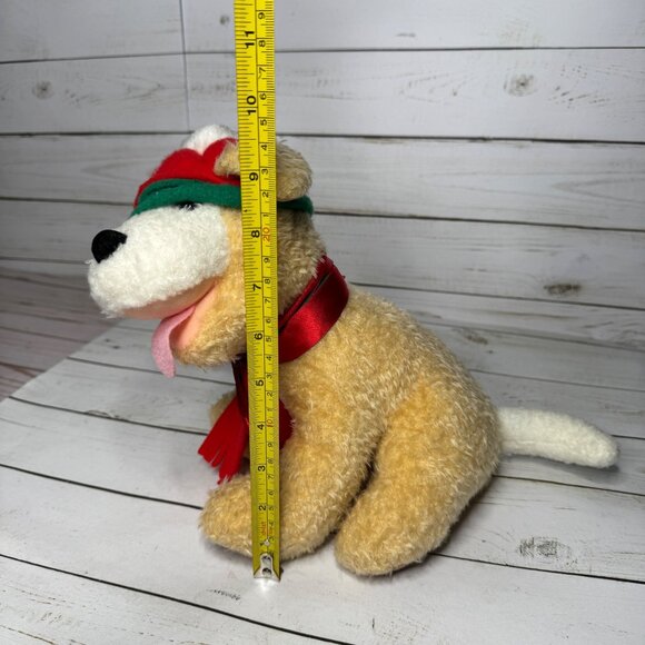 Hallmark Christmas Dog Nikki Red Green Hat Scarf 10" Stuffed Plush Holiday Gift - Picture 8 of 8